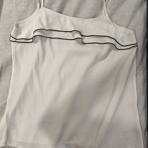 LOFT ladies camisole top size small.  Cream colored with black trim.